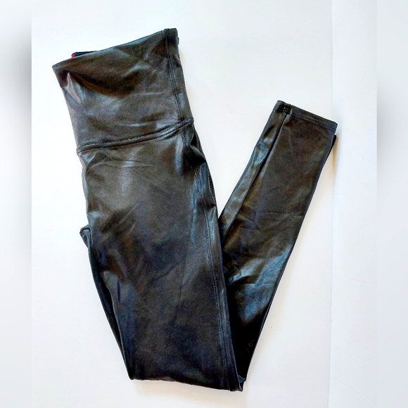 SPANX Faux Leather Leggings Black Size Large Style #2437 - Picture 1 of 9